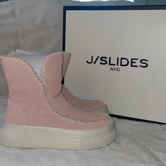 NWT J/SLIDES ELY Pink Suede Boot - Picture 2 of 12
